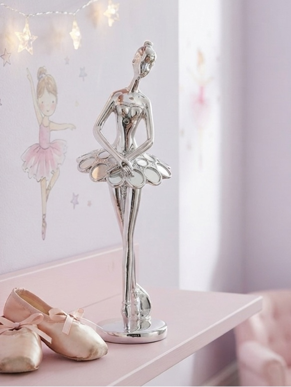 Elegant Silver Bayberry Lane Dancer Sculpture with Mirror